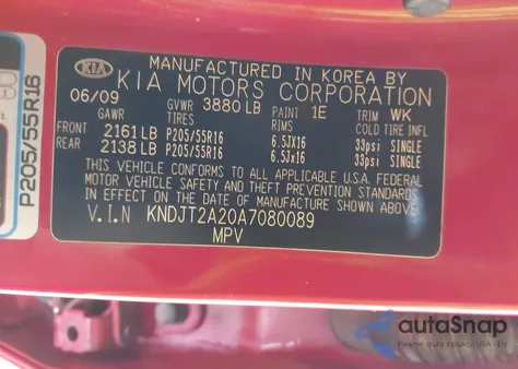 2010 Kia Soul + z USA, uszkodzony, nr VIN KNDJT2A20A7080089